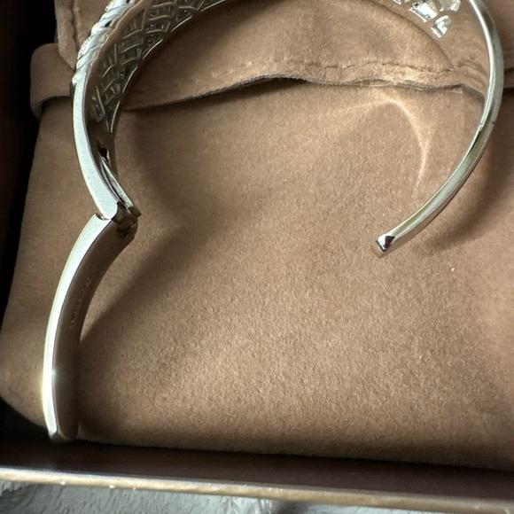 QVC Affinity Diamonds Sterling Silver .50ctw Ribbed Cuff Bangle - Picture 6 of 10